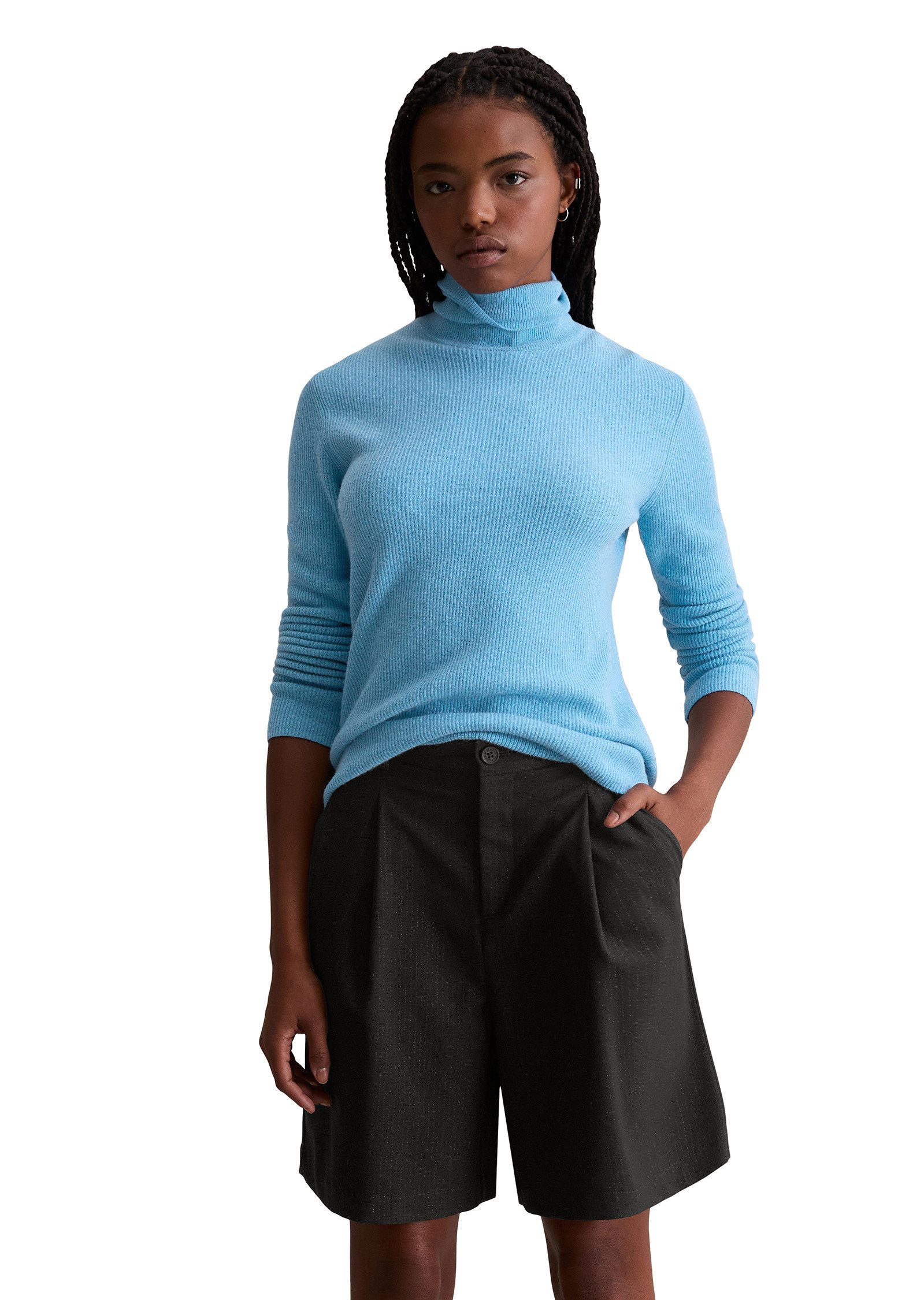 Marc O'Polo DENIM Rollkragenpullover aus softem Schurwolle-Viskose-Mix