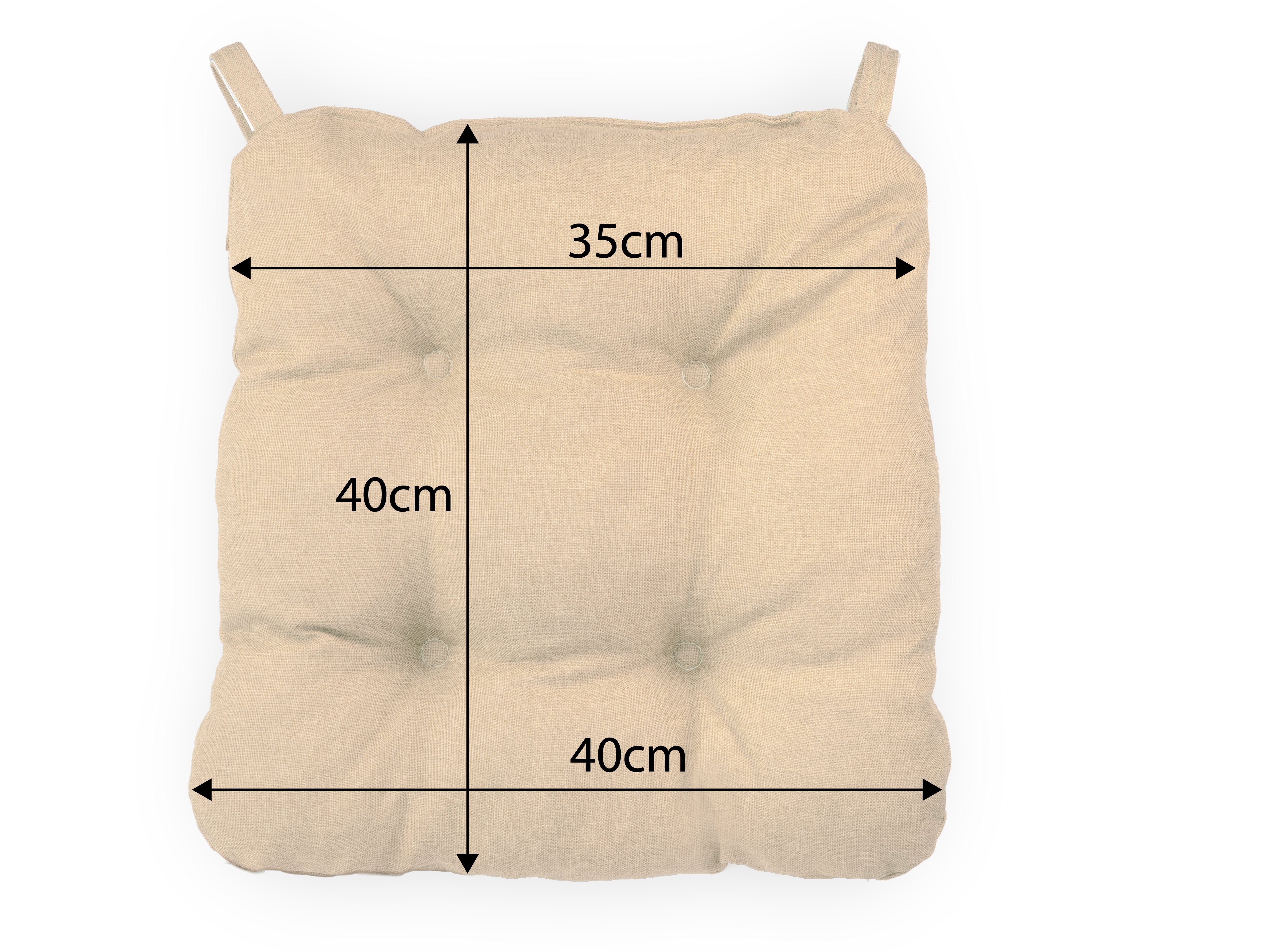 sunnypillow Stuhlkissen 4er Set Stuhlkissen mit Klettverschluss Maße: 40/35x40x8cm