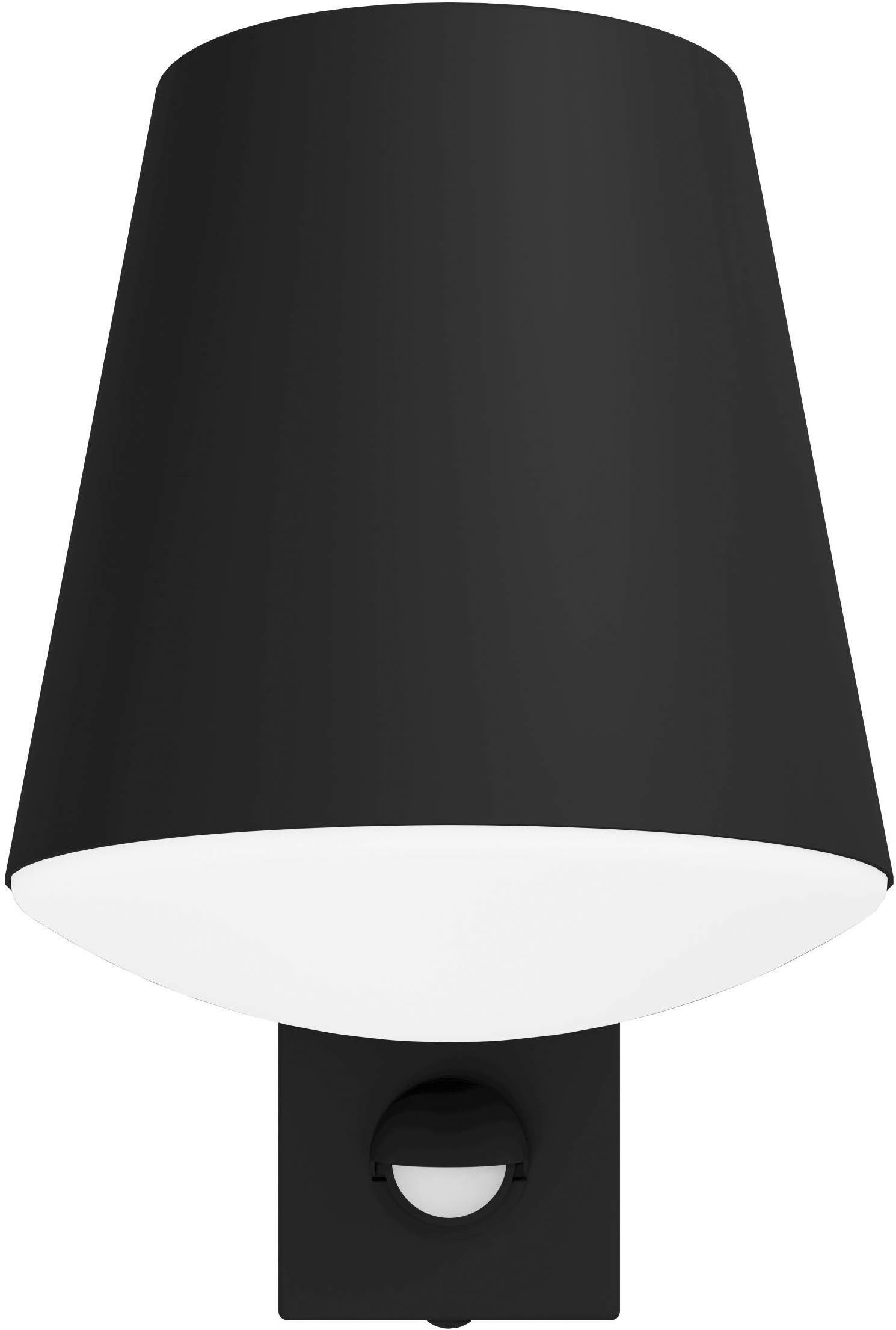 EGLO Wandleuchte Caldiero Außen-Wandlampe, Außenlampe, Stahl und Kunststoff, E27, IP44, Bewegungsmelder, ohne Leuchtmittel, Wand-/Deckenleuchte - L14 x H24 x AL18,5 cm - anthrazit - 1X10W exkl.