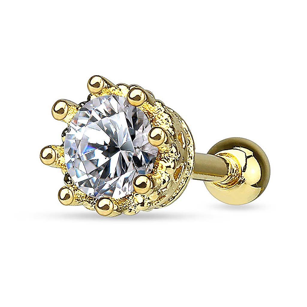 Taffstyle Piercing-Set Vintage Helix Piercing Stecker Krone mit Kristall Chirurgenstahl (Eleganter Kronenstecker mit funkelndem Kristall für mehrere Piercingarten)