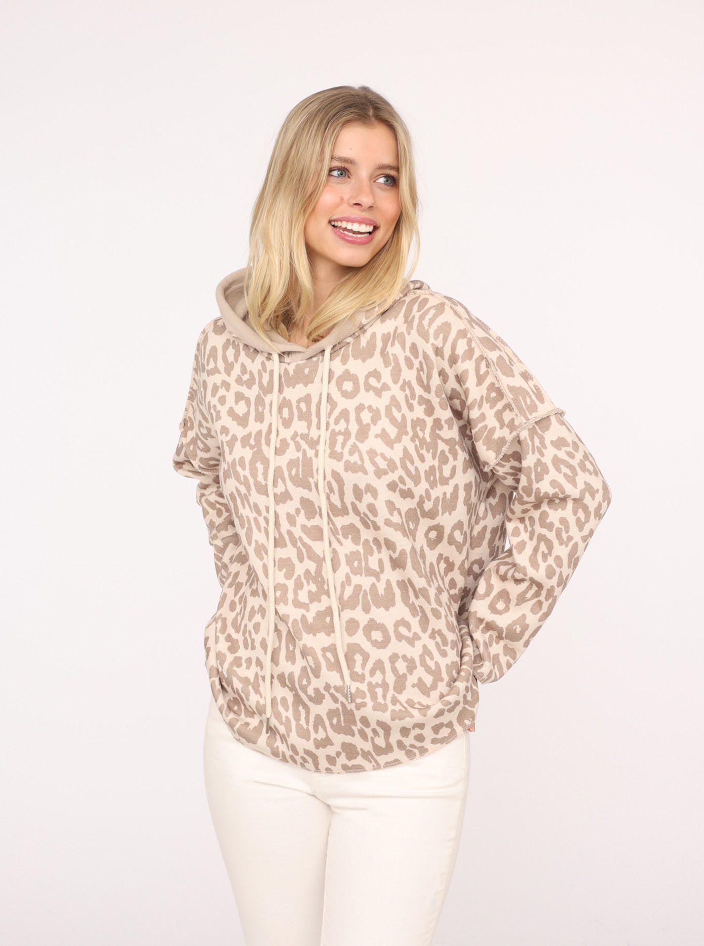 Zwillingsherz Hoodie "Leo" Langarm, Animal-Muster, Kapuze, günstig online kaufen