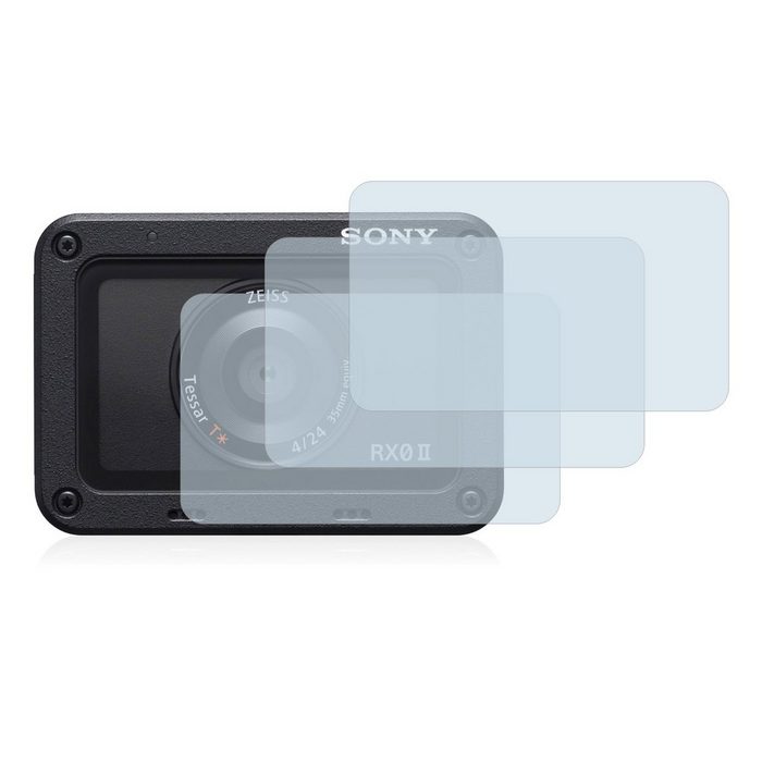 BROTECT flexible Panzerglasfolie für Sony DSC-RX0M2 (RX0 II) (Linse) Displayschutzglas 3 Stück Schutzglas Glasfolie klar