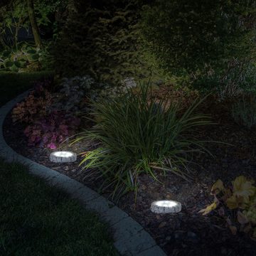 näve LED Solarleuchte Solarleuchte Boden 3er Set Solarlampe Garten Bodenstrahler Außen