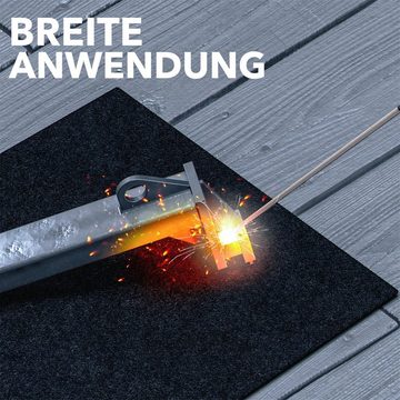 EVOCAMP Bodenschutzmatte Feuerfeste Unterlage als Schweißermatte 30x30 cm, Brandschutzmatte als ideale Feuerschutzmatte - schwarz, Hitzeschutzmatte hitzebeständig bis 982 °C