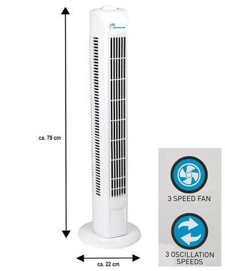 Lifetime Air Turmventilator Ventilator mit Schwenkfunktion, Säulenventilator, Standventilator, Turmlüfter