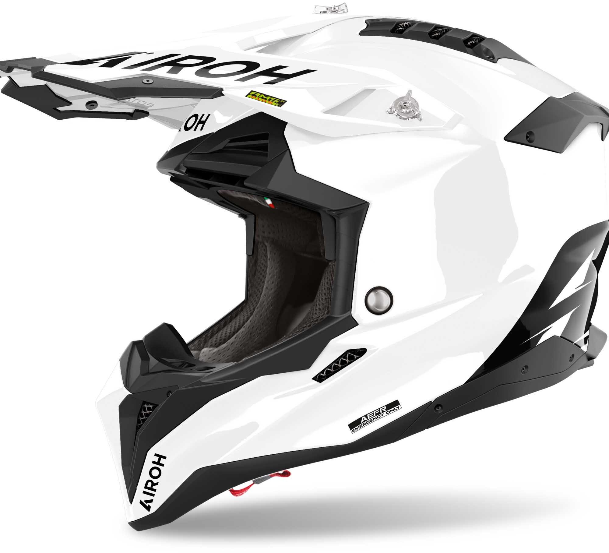 Airoh Motocrosshelm Aviator 3 FIM Motocross Helm, vorbereitet für Kommunikationssystem,geeignet für Brillenträger,i