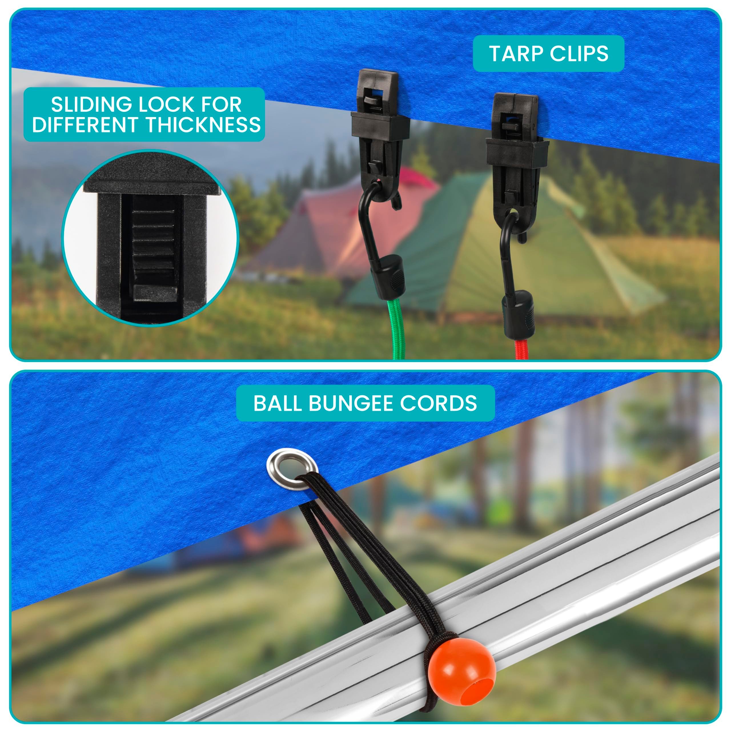 Bungee-Seile Mit Haken – 4er Set In Verschiedenen Längen (101,6 Cm, 81,3 Cm, 61 Cm, 40,6 Cm)