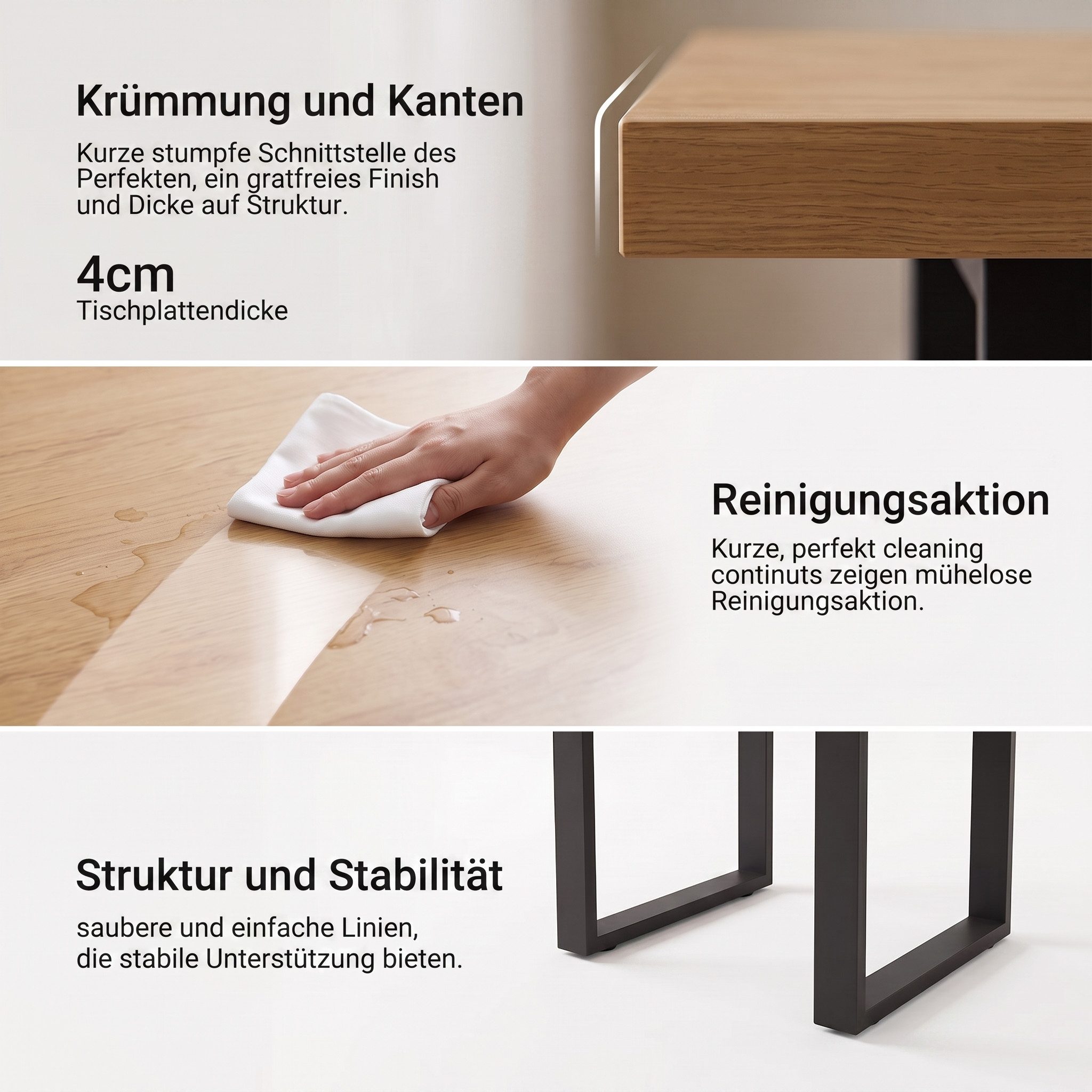 Jiexi Essgruppe Tisch-und Stuhlset, Ausziehbarer Esstisch (130–170 cm) mit 4-6 Stühlen – Bild 5 von 5