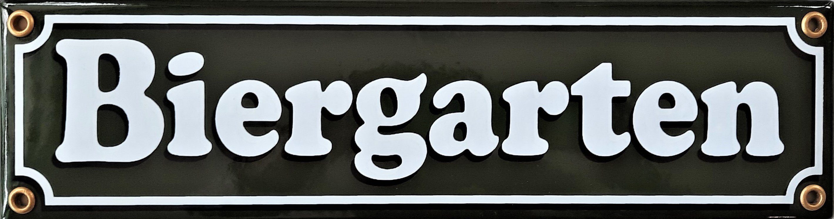 Elina Email Schilder Hinweisschild "Biergarten grün", (Emaille/Email)