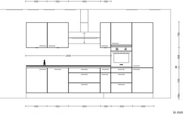 nobilia® Küchenzeile "Structura premium", vormontiert, Ausrichtung wählbar, Breite 360 cm, ohne E-Geräte