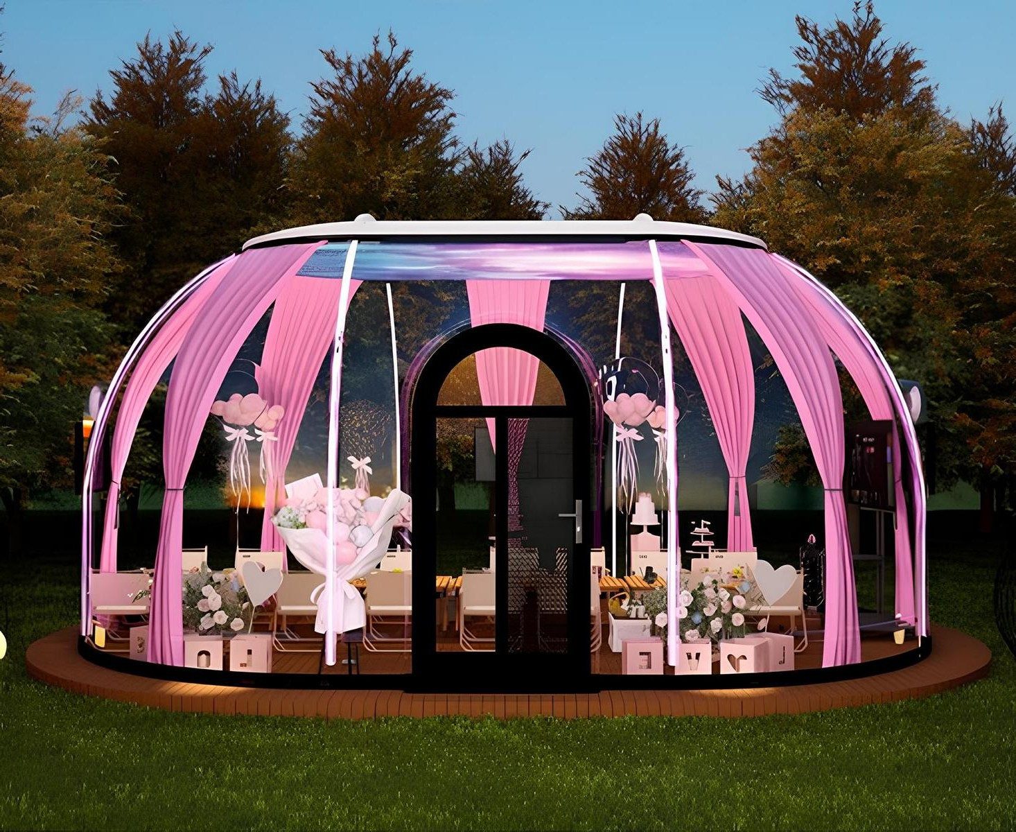 Xlmoebel Pavillon Moderner, transparenter Pavillon für 12-14 Personen, schlagfest, Made in Europa