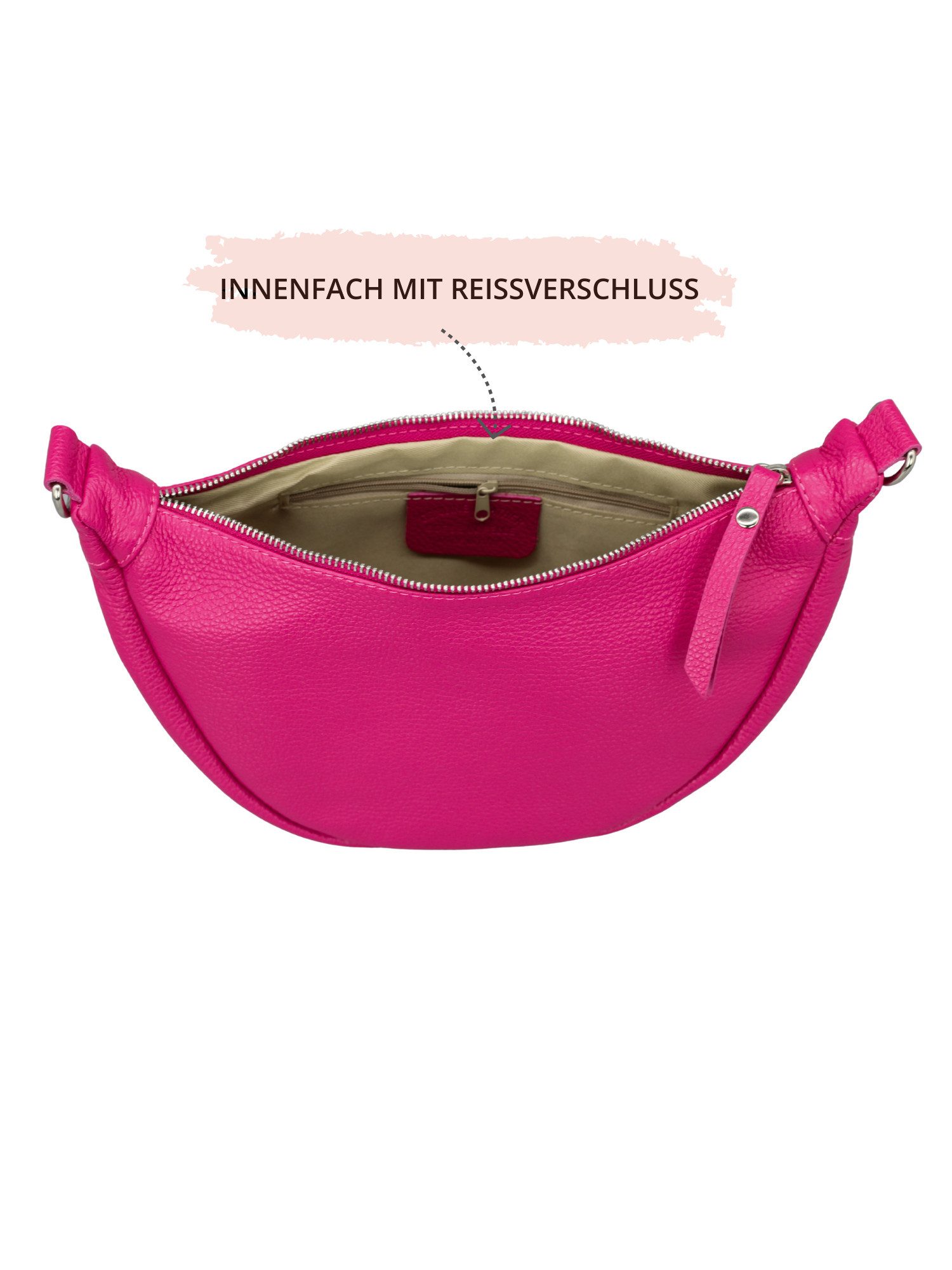 BRISE TASCHE Schultertasche Petra Ledertasche Damen – Handgemacht in Italien, Crossbody Bag (Einzelartikel, Einzeltasche), Handgefertigt in Italien, Echtleder, Wasserdicht