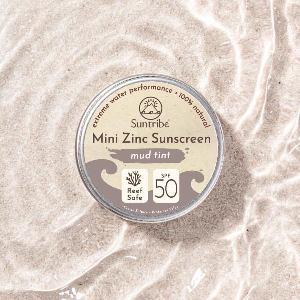 Suntribe Sonnenschutzcreme BIO Mineralisch Zinksonnencreme Gesicht & Sport LSF 50 Farbe Getönt, 1 Aluminiumdose 15 g, 100% Natur