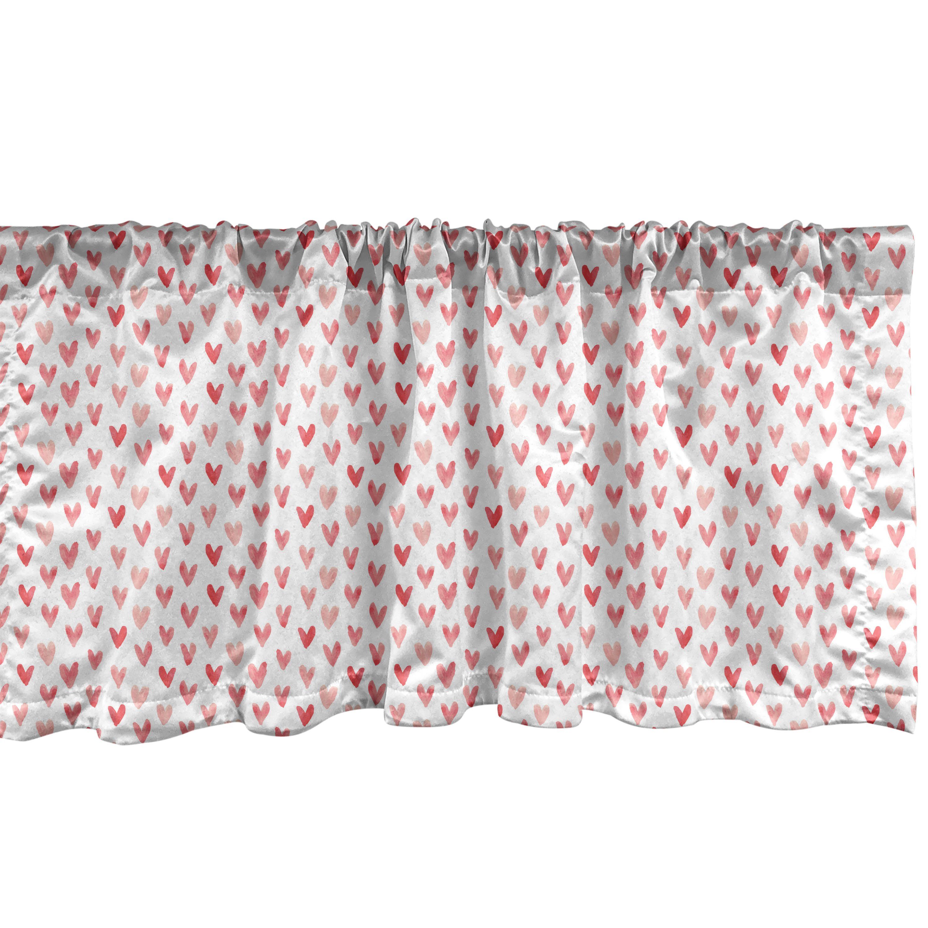 Scheibengardine Vorhang Volant für Küche Schlafzimmer Dekor mit Stangentasche, Abakuhaus, Microfaser, Liebe Retro-Art-Kunst-Formen