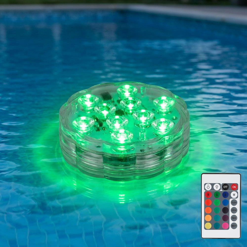 GLOBO LIGHTING Gartenleuchte, LED-Leuchtmittel fest verbaut, Farbwechsel, RGB LED Außen Leuchte Fernbedienung Wasser Pool Beleuchtung