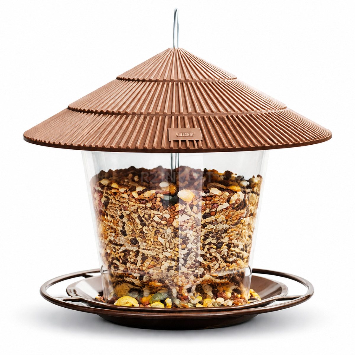 R2 Invest Futterstation Vogelfutterspender zum Aufhängen mit Dach 16 x 16 cm