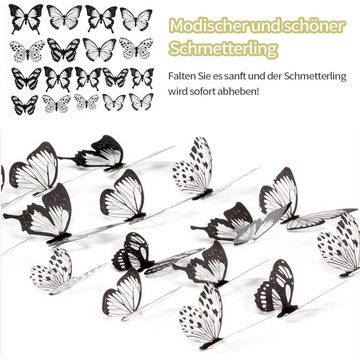 MAGICSHE Wandsticker 18 Stück Schmetterling Wanddekorationen, Wandtattoo Dekoration