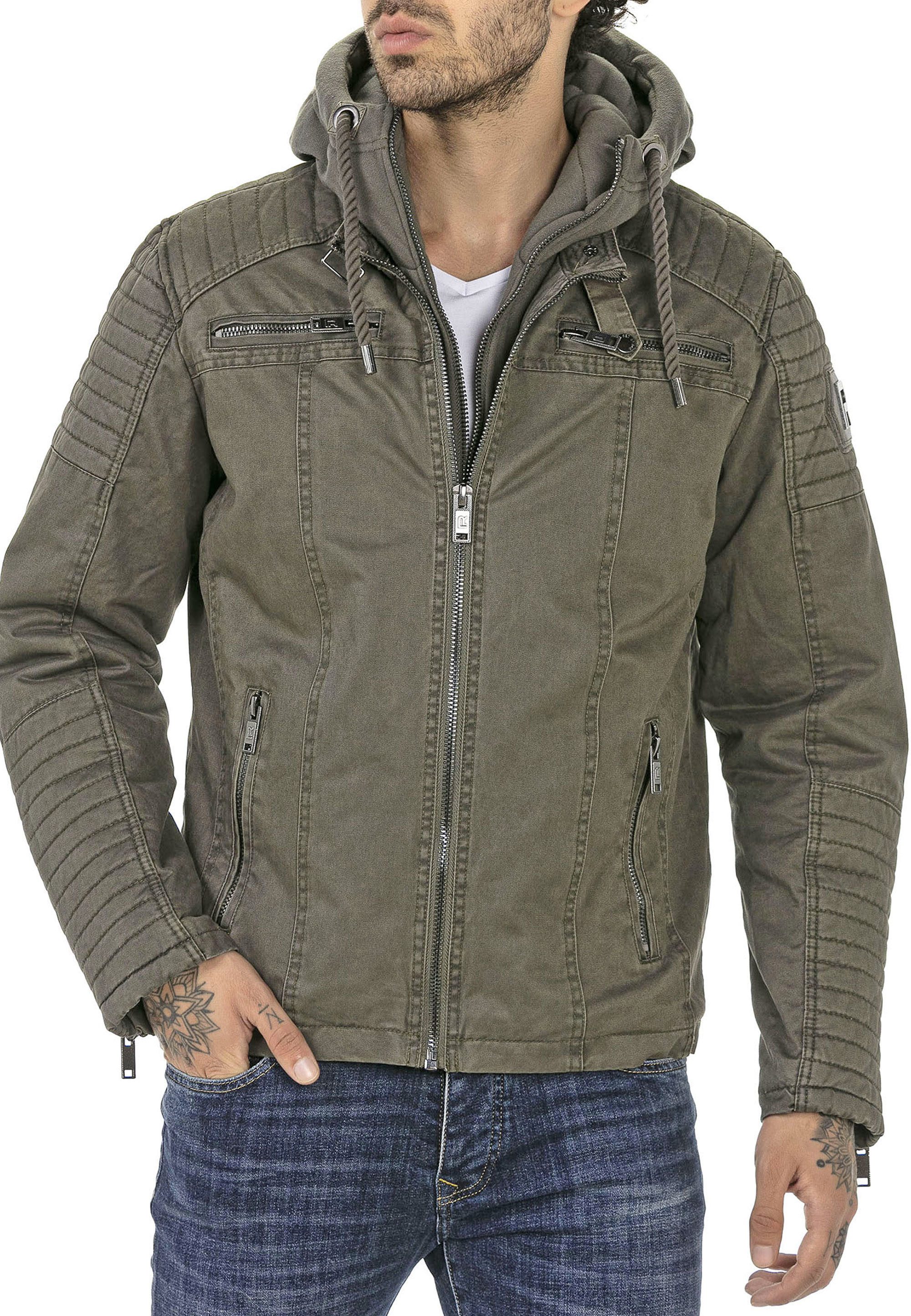 RedBridge Bikerjacke mit abnehmbarer Kapuze im beliebten Biker-Stil günstig online kaufen