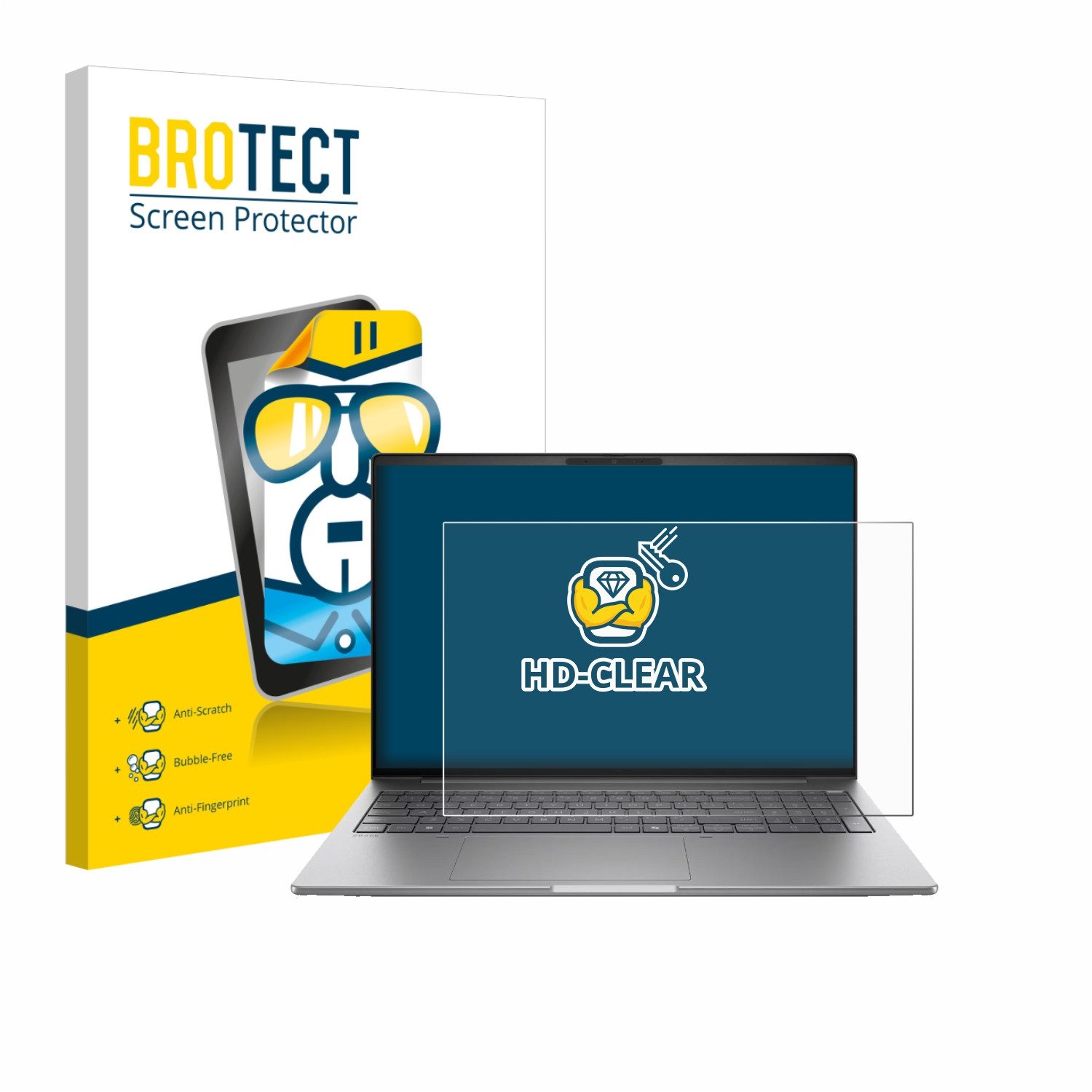 BROTECT Displayschutzfolie Schutzfolie für HP ZBook 8 G1i 16", Displayschutz Schutz Folie Klar Transparent