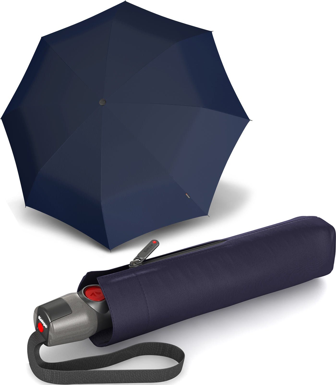 Knirps® Taschenregenschirm leichter, navy Auf-Zu-Automatik, stabiler haltbar besonders Fiberglas mit den in Schirm durch Speichen