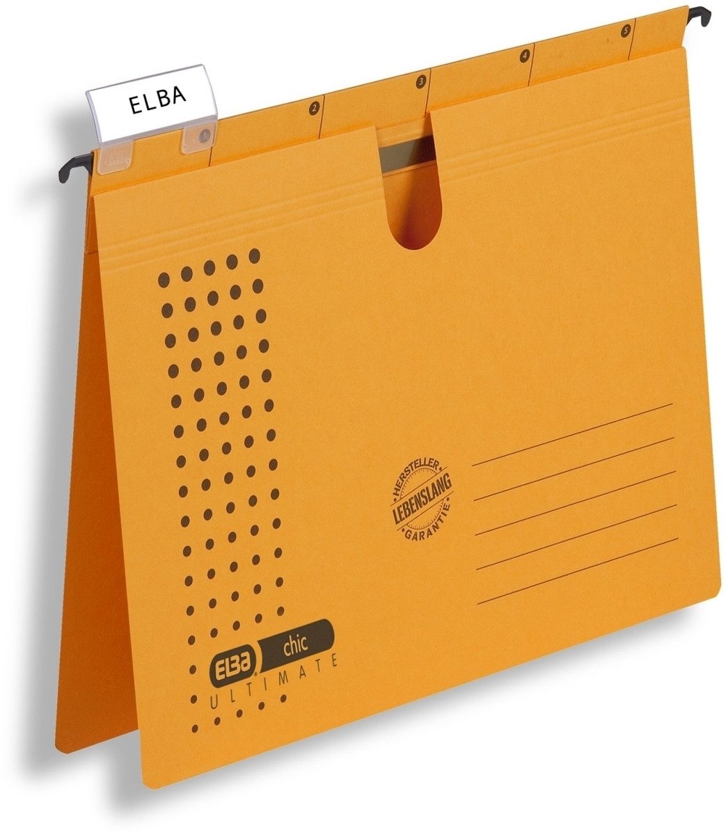 ELBA Hefter Hängehefter chic A4 230g/qm Karton (RC) gelb VE=5 Stück