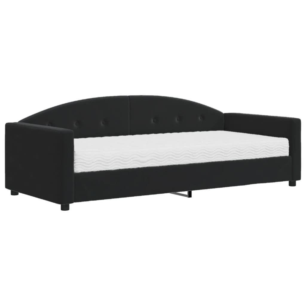 vidaXL Bett Tagesbett mit Matratze Schwarz günstig online kaufen