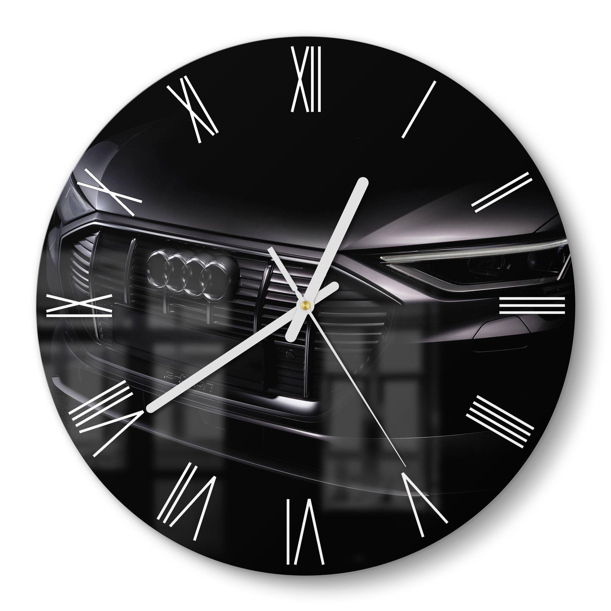 DEQORI Wanduhr 'Audi Frontalaufnahme' (Glas Glasuhr modern Wand Uhr Design günstig online kaufen