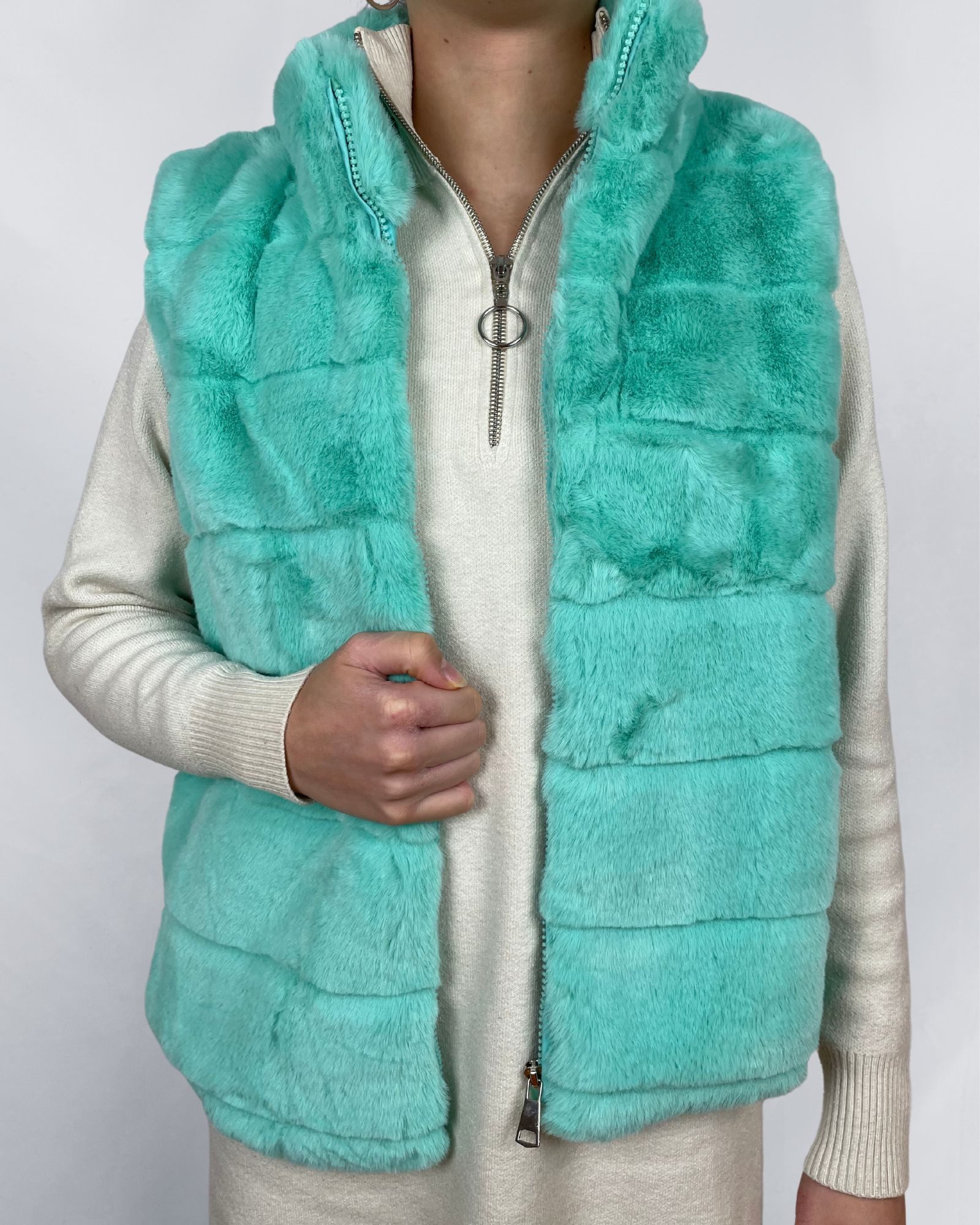 ITALY VIBES Fellimitatweste ALESSIA - Weste - Kunstfell - modern - ONE SIZE passt hier Gr. XS - XL