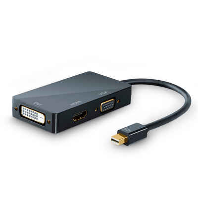 CSL Audio- & Video-Adapter Mini Display Port zu Mini Display Port, HDMI, DVI, VGA, 15 cm, 4k 3in1 Mini Displayport 1.2 zu HDMI VGA oder DVI Adapter - 3840x2160 UHD 2160p 4k