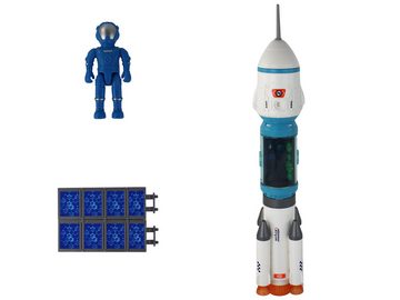 LEAN Toys Spielzeug-Flugzeug Cosmos Set Rakete Sound Licht Weltraumrakete Laborkapsel Solarpaneele