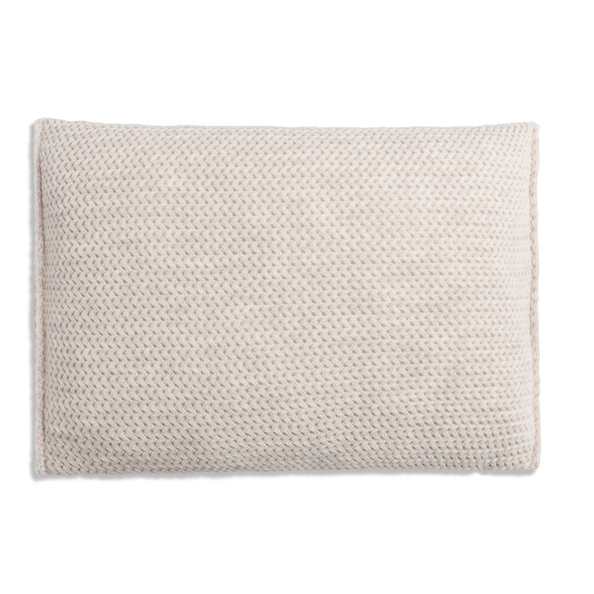 Knit Factory Dekokissen Maxx Kissen 60x40 cm Glatt Beige, modern Strickware Strickartikel Strickmode