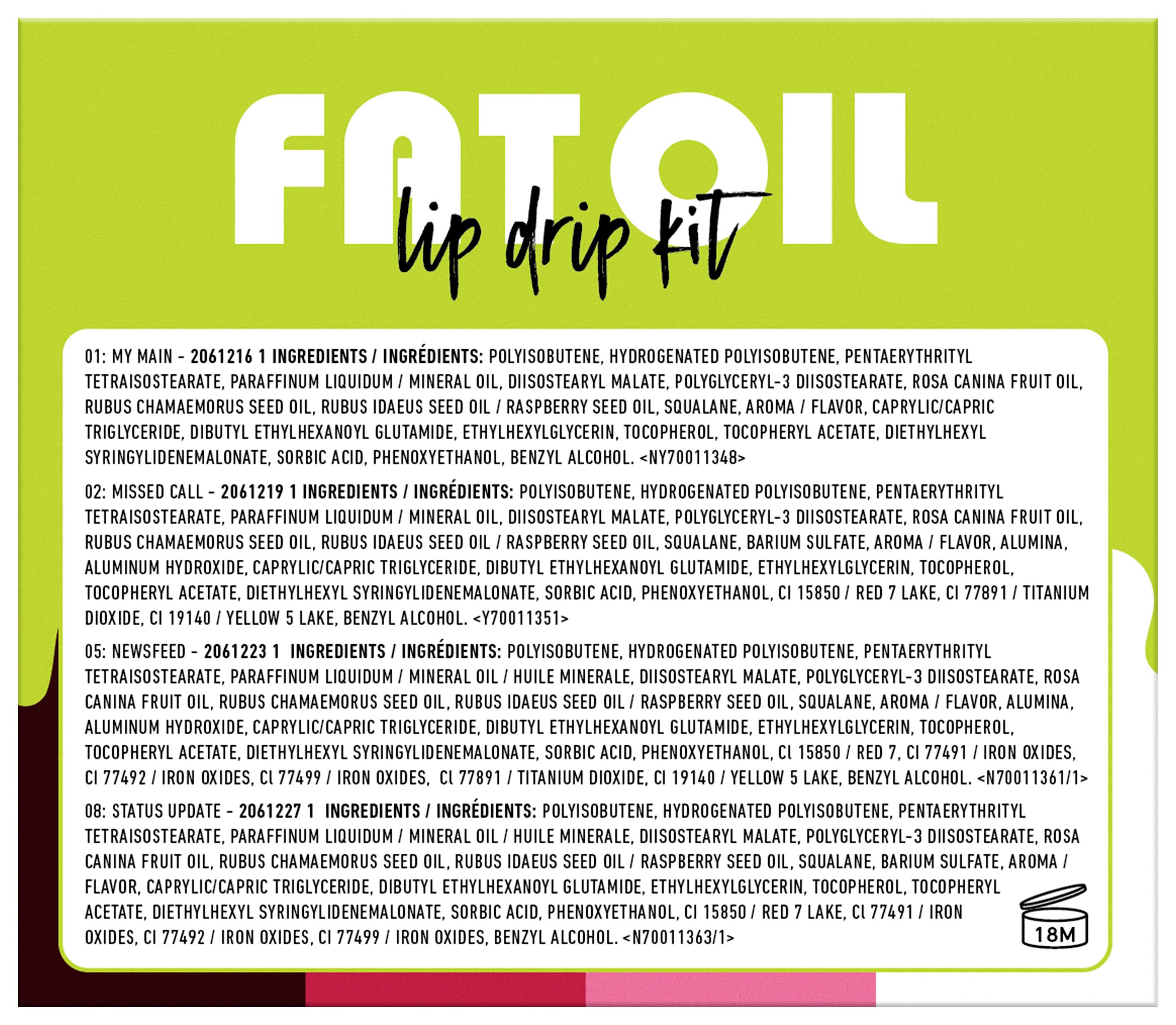 NYX Schmink-Set NYX Professional Makeup Fat Oil Lip Drip Kit, Lip Glos, Nicht klebrig, polstert die Lippen auf, pflegt, glänzendes Finish.