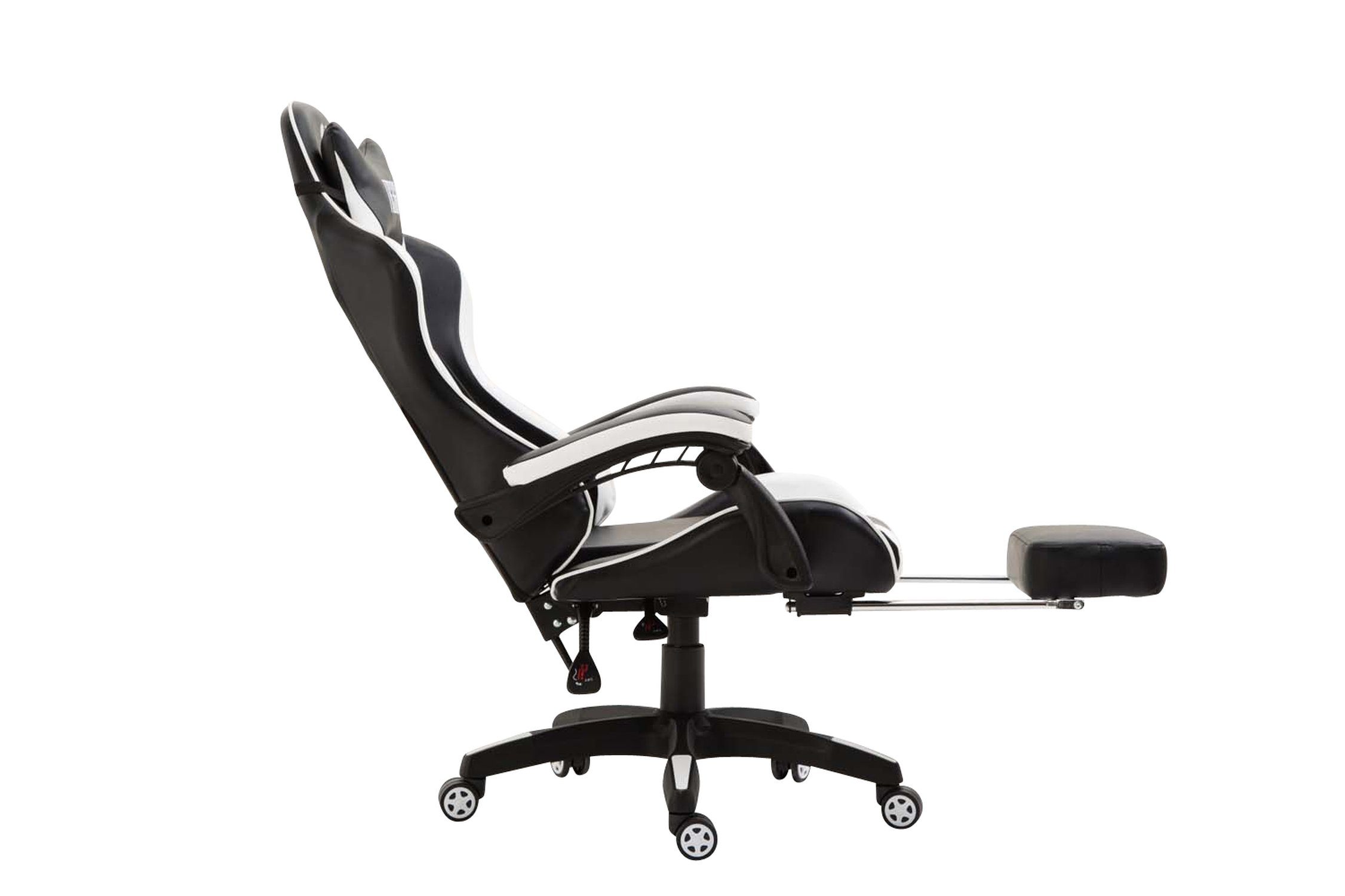 bequemer Drehstuhl, TPFLiving Konferenzstuhl), (Schreibtischstuhl, schwarz/weiß schwarz drehbar Chefsessel, Gaming-Stuhl und Kunstleder Kunststoff mit - Gestell: Sitz: - höhenverstellbar India 360° Rückenlehne