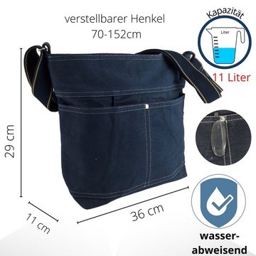 Domelo Umhängetasche Vegane Umhängetasche Handtasche Schultertasche aus gewachstem Canvas, wasserabweisend, schlichte Optik, vegan, Upcycling Tasche aus gewachstem Canvas, wasserabweisend, DIN A4 geeignet