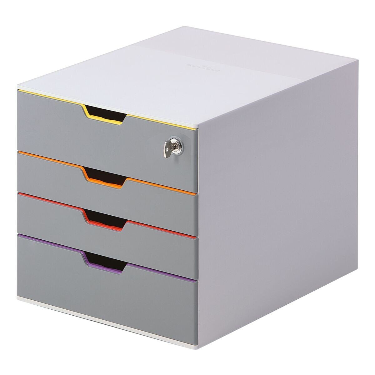 DURABLE Schubladenbox VARICOLOR® 4 SAFE, abschließbar, mit 4 Schubladen, geschlossen, stapelbar