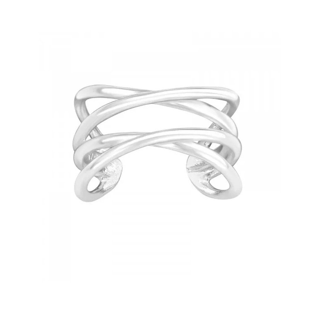 ALEXANDER YORK Ohrklemme EAR CUFF I Four Line I gekreuzt, 925 Sterling Silber