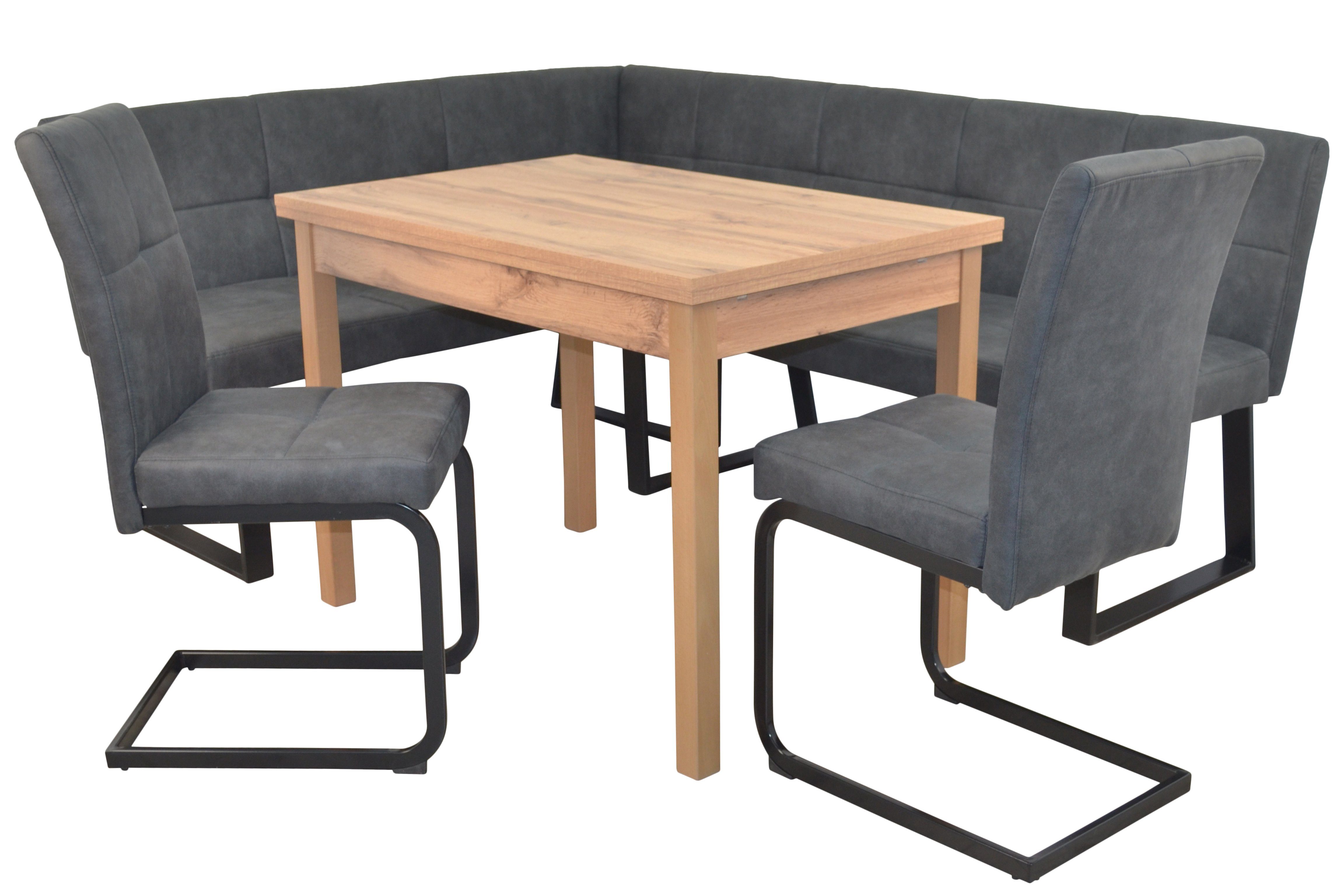 moebel-direkt-online Eckbankgruppe 4teilige Eckbankgruppe, Schenkelmaß 150x190 cm, in drei Farben, (Spar-Set, 4tlg. Set)