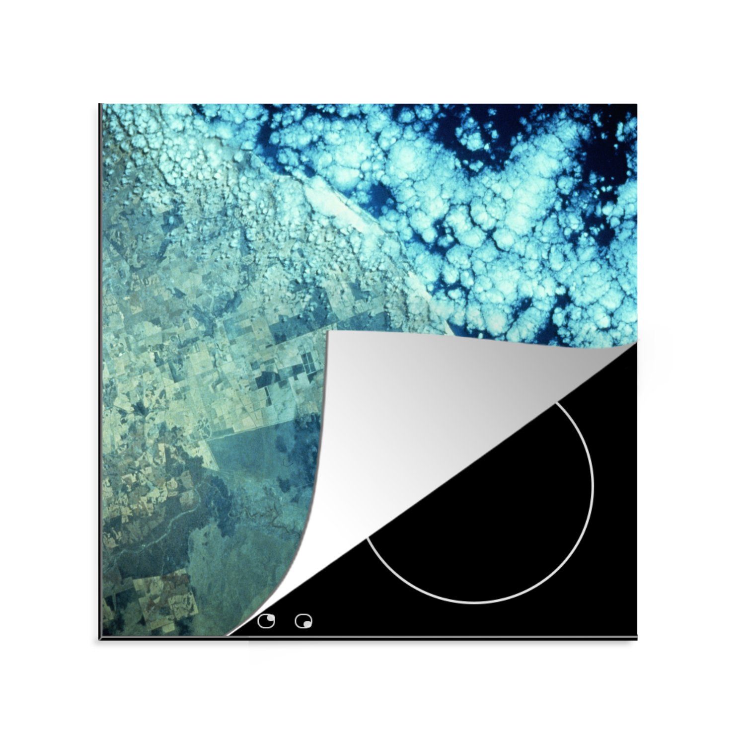 MuchoWow Herdblende-/Abdeckplatte Buntes Satellitenbild von Westaustralien, Vinyl, (1 tlg), 78x78 cm, Ceranfeldabdeckung, Arbeitsplatte für küche