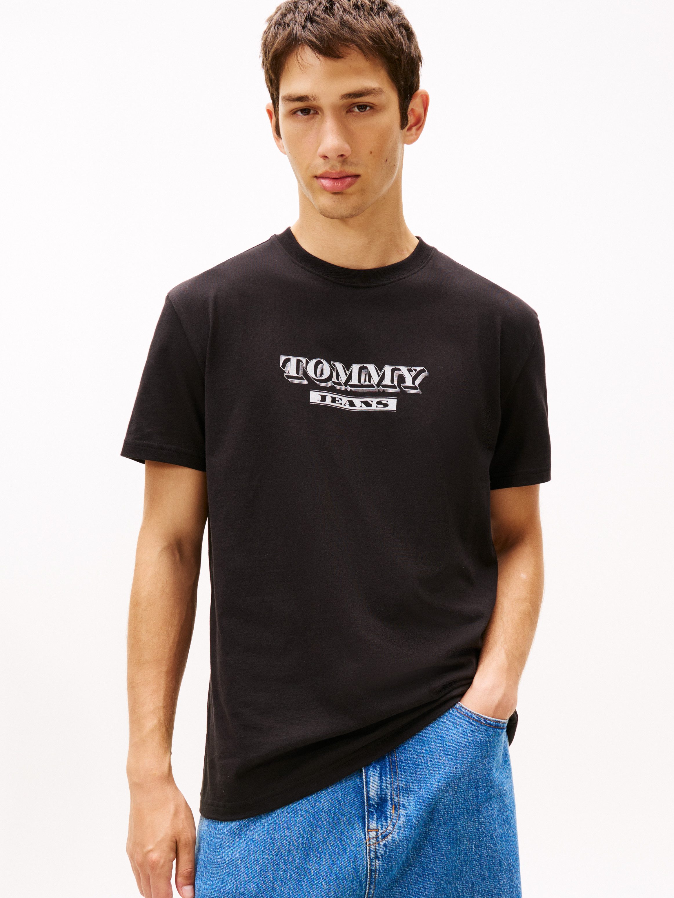 Tommy Jeans Rundhalsshirt TJM BILLS FONT regular fit, Rundhals, bedruckt günstig online kaufen