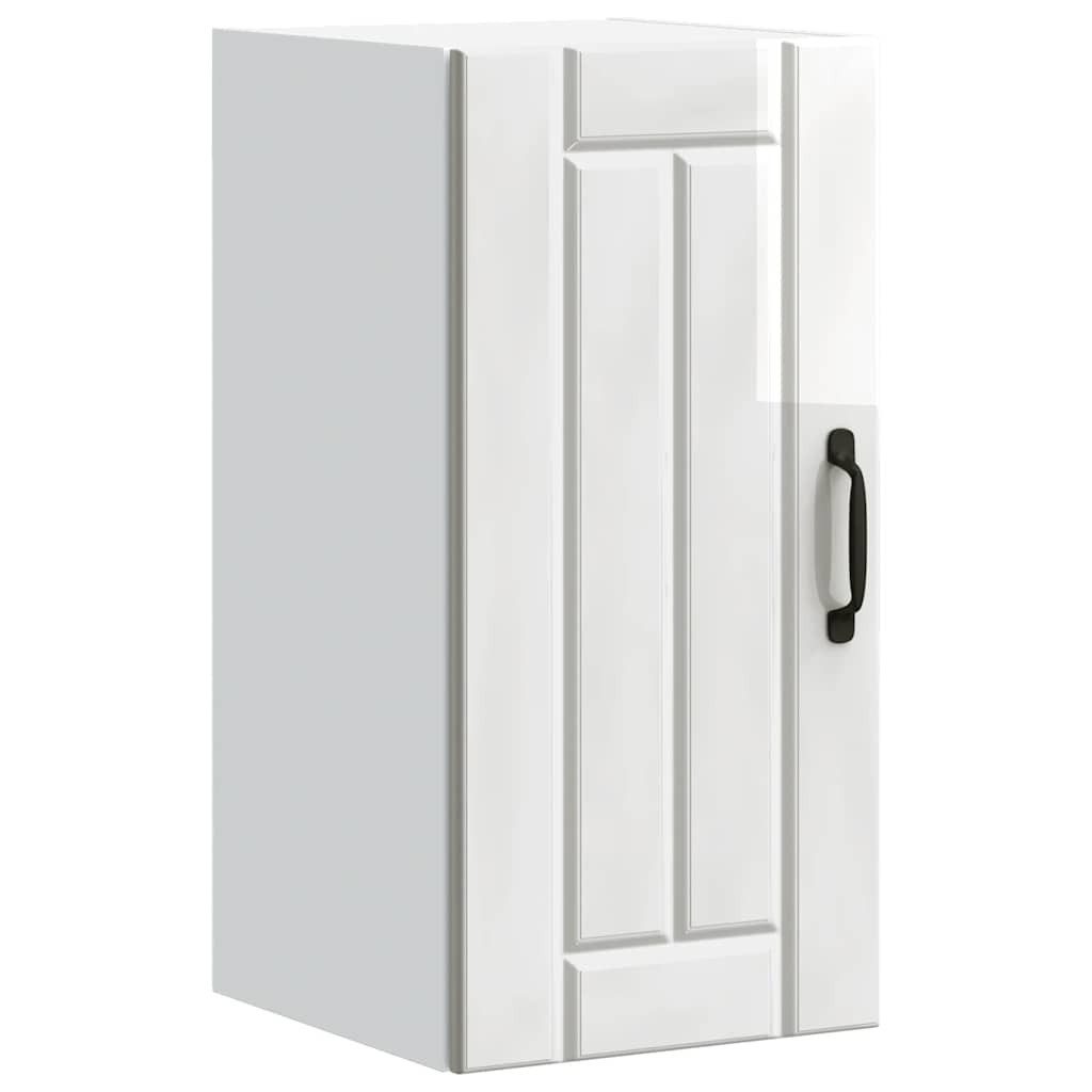 vidaXL Hängeschrank 30 x 31 x 60 cm Küchen-Hängeschrank Lucca Hochglanz-Weiß Spanplatte