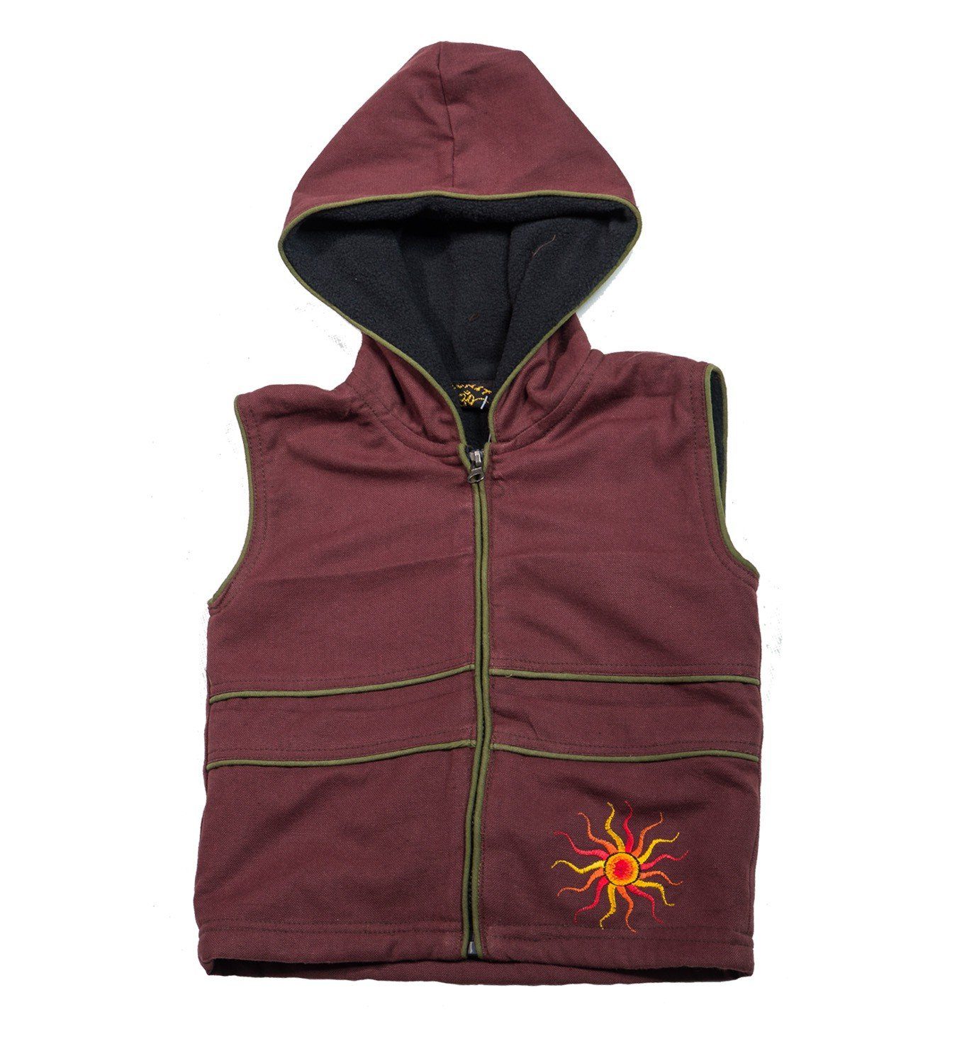 KUNST UND MAGIE Fleeceweste Kunst und Magie Kinder Weste aus Fleece Sweatjacke Hoodie mit Kapuze