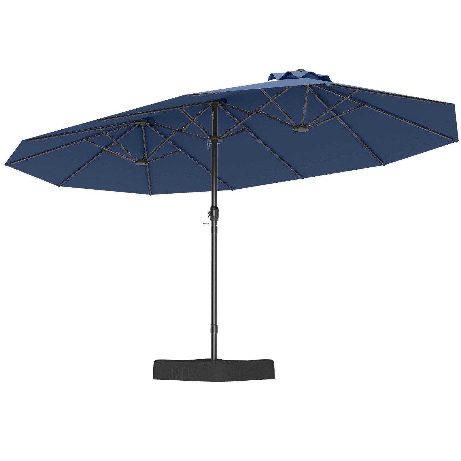 COSTWAY Sonnenschirm, LxB: 470x285 cm, Marktschirm mit Ständer, Kurbel, für Garten, Terrasse