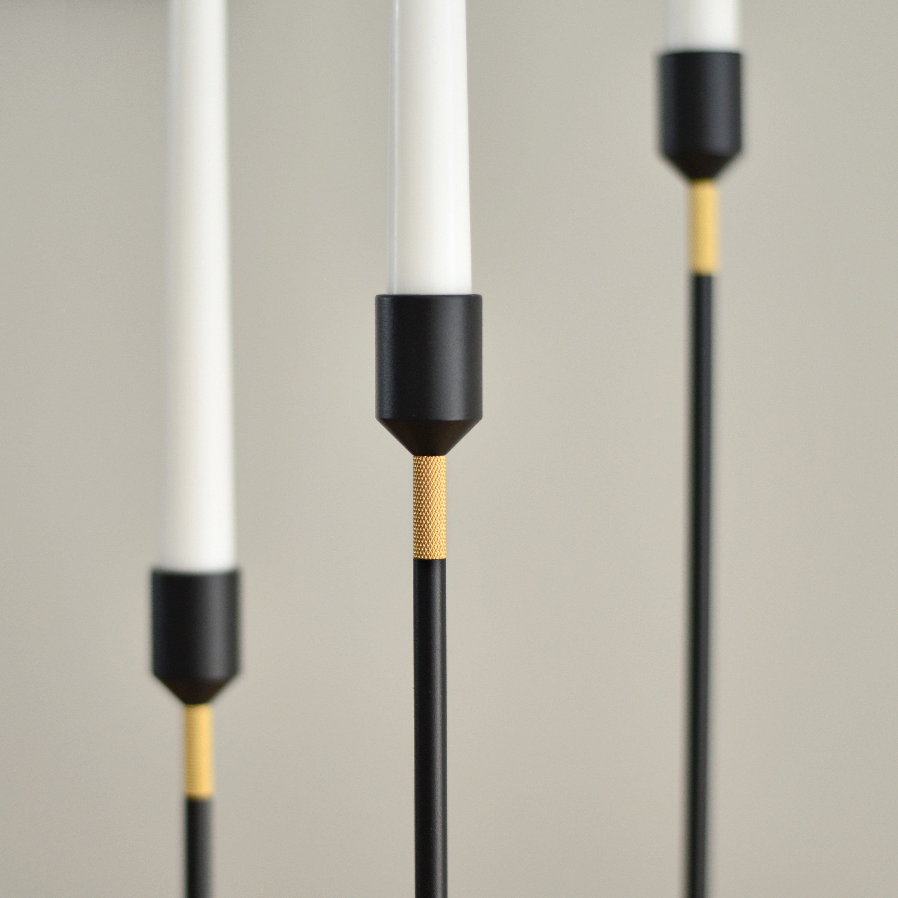 Nordic Flame Kerzenständer Kerzenständer BLACK schwarz gold 19cm