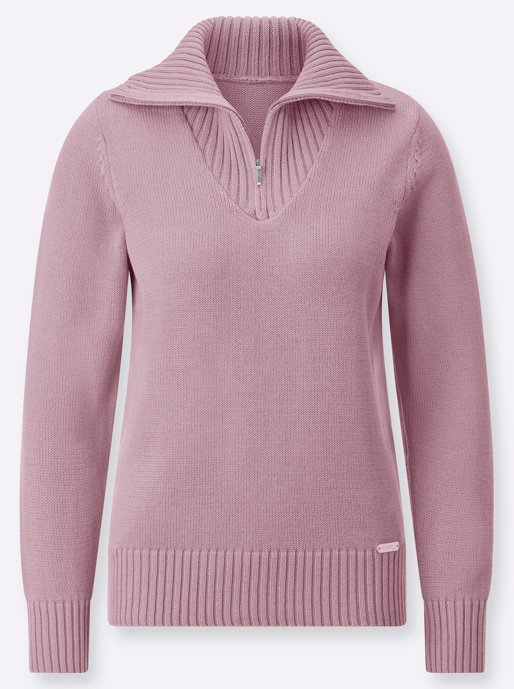 Strickpullover Pullover Langarm Materialmix