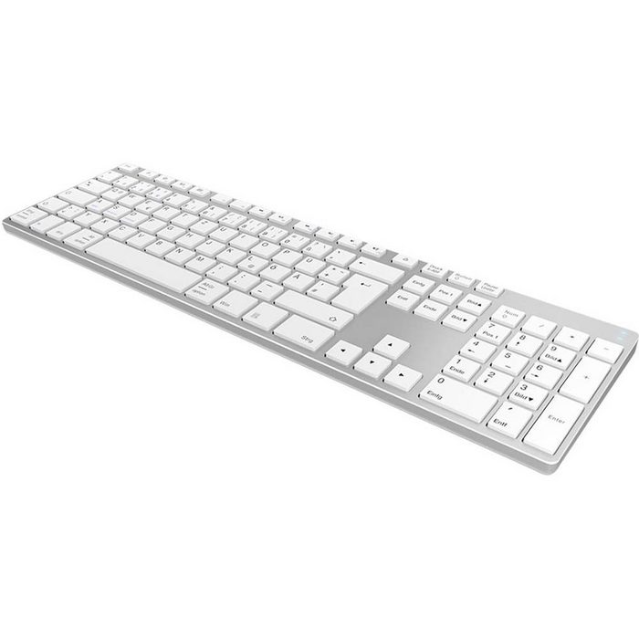 KEYSONIC KSK-8022BT Aluminium Full-Size Tastatur Tastatur (Wiederaufladbar)