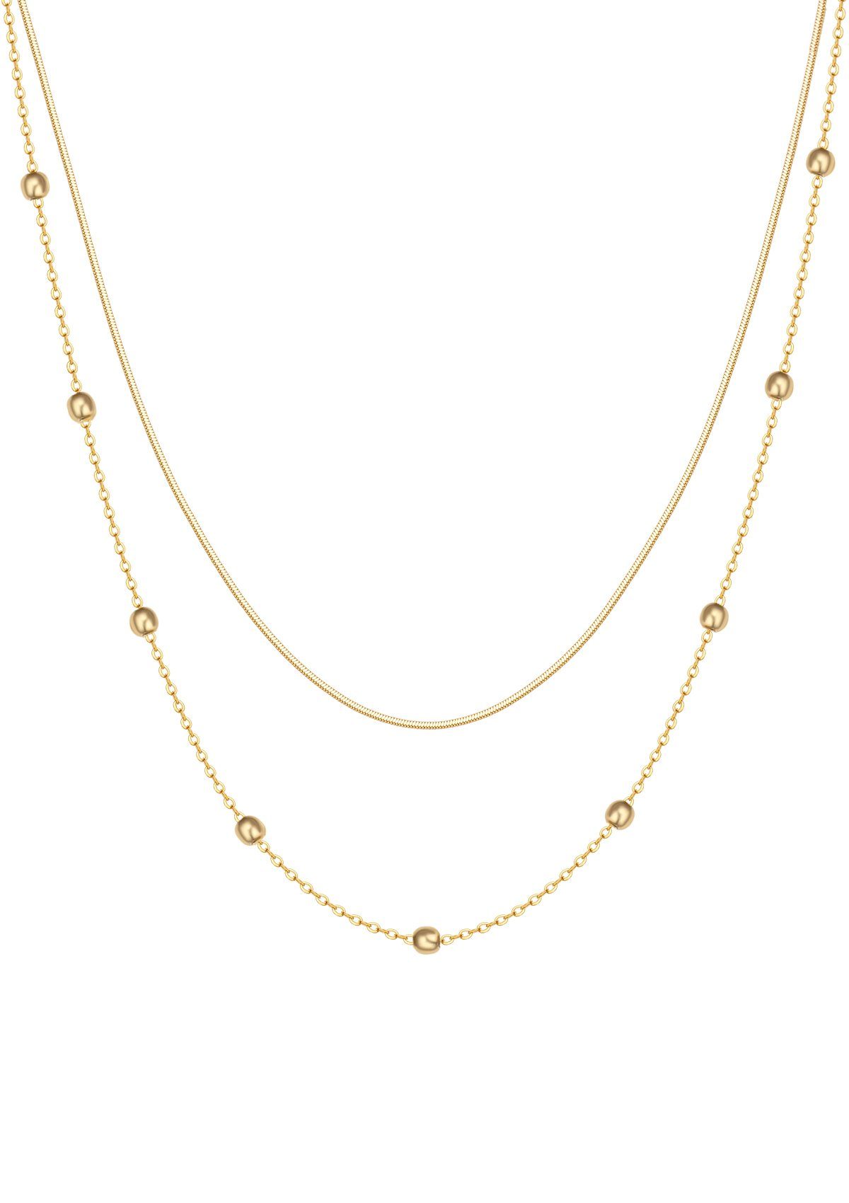 Hey Happiness Edelstahlkette Layer Collier Kugeln, wasserfest, Elegante Zwe günstig online kaufen