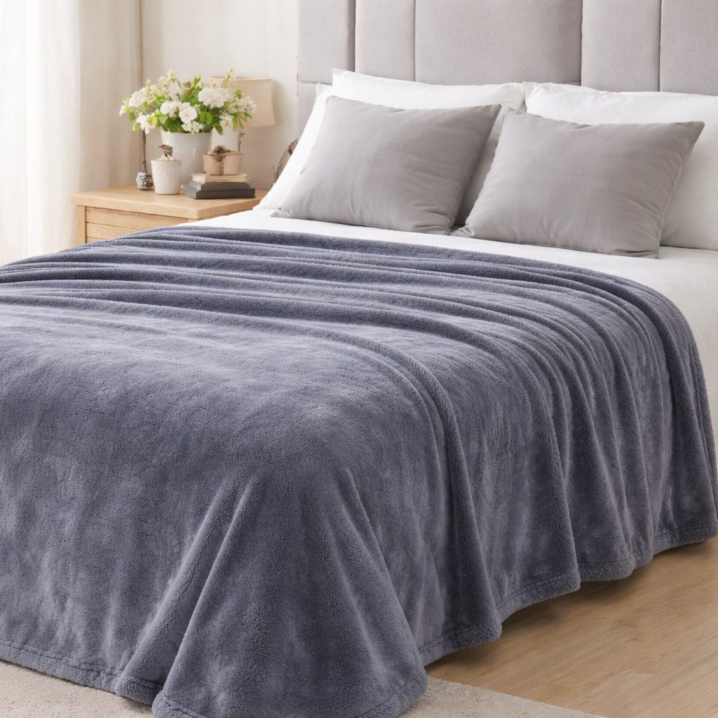 Wohndecke Flanell und Sherpa, VIVA Home, Oberseite weicher Flanell und Rückseite wärmendes Sherpa – Bild 4 von 5