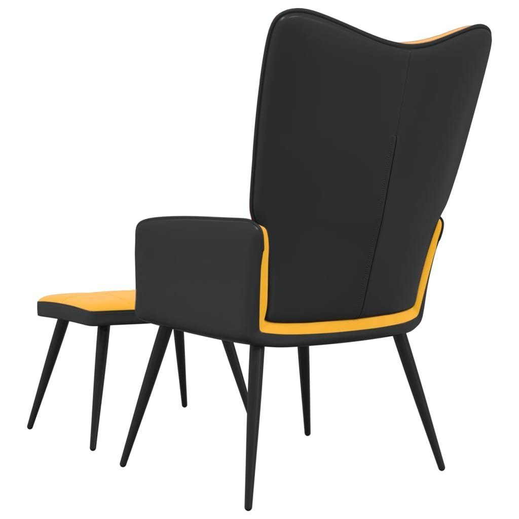 furnicato Samt PVC Hocker und mit Sessel Senfgelb Relaxsessel