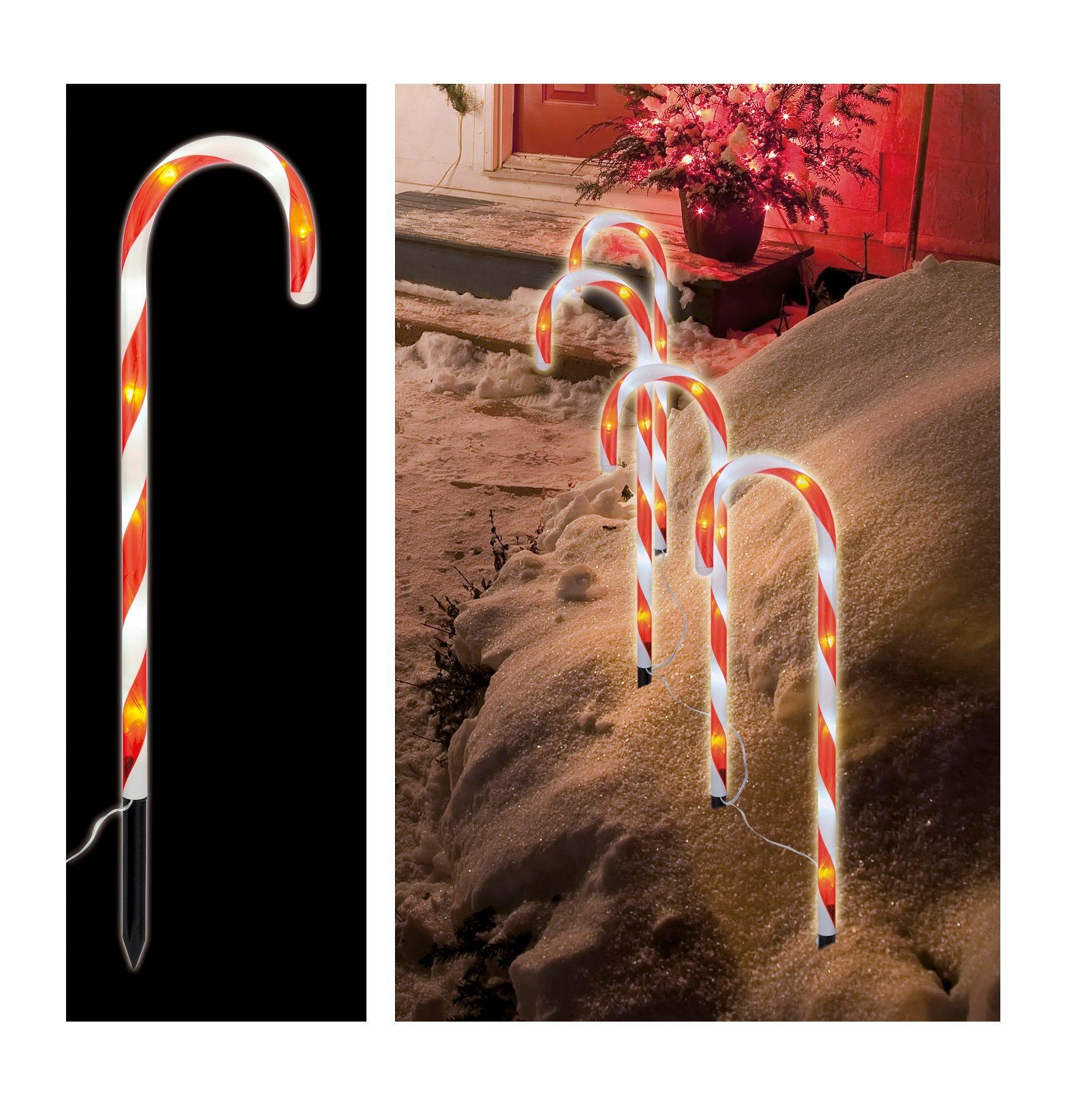 GartenHero LED-Lichterkette LED Lichterkette IP44 Zuckerstange Lichtschlauch Weihnachtsbeleuchtung