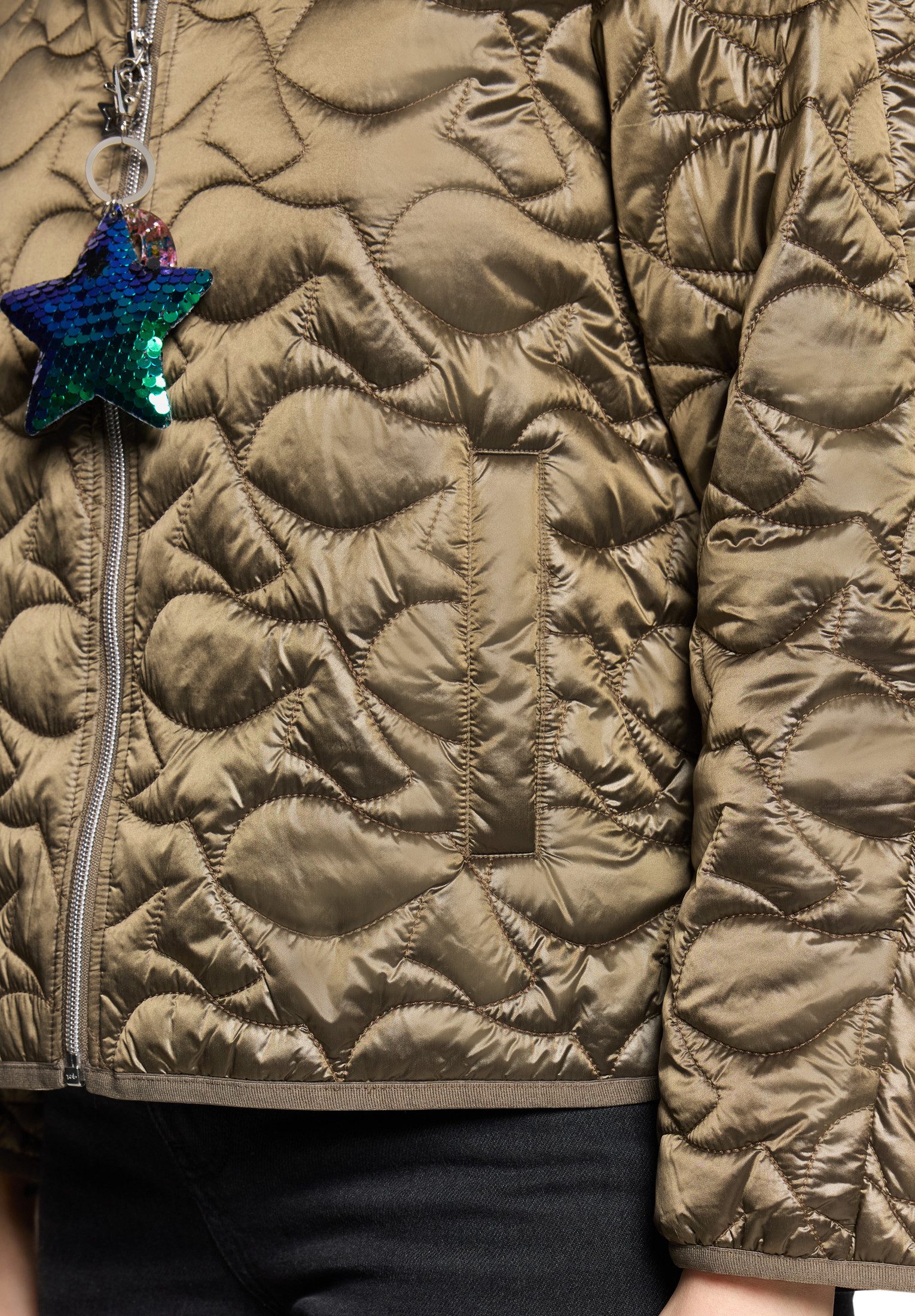 Cartoon Steppjacke Damen mit Eingrifftaschen